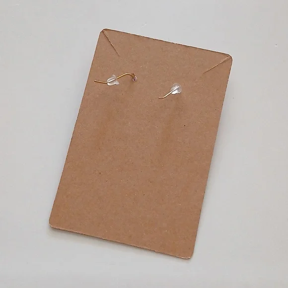 Fashion Jewelry Gold and Lavender Smiley Earrings - Picture 3 of 3